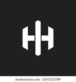 HH diseño de logotipo creativo forma hexagonal inicial, letra del alfabeto icono de Arte vectorial de logotipo y diseño de icono gráfico.