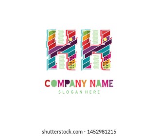 HH Full color initial logo vector