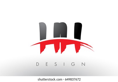 HH H H Brush Logo Letters Design with Red and Black Colors and Brush Letter Concept.