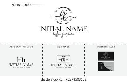 hh, h and h, Initial branding kit Luxury-Premium Vector Logo