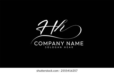  HH H H  initial signature logo template vector