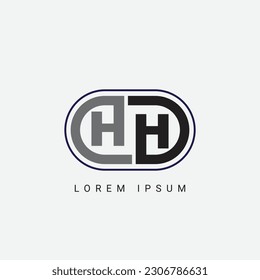 Diseño de logotipo inicial de la letra HH o H, plantilla de vector