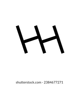 Diseño de logotipo mínimo para la letra monográfica HH H
