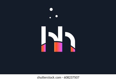 hh h h  pink modern creative purple alphabet white blue gradient company letter logo design vector icon template