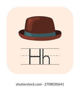 Hh for Hat vector for kids