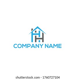 Logotipo del hogar HH, vector del logotipo de construcción de HH 