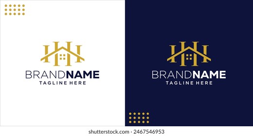 HH Home Real Estate logo concept, Design Inspiration, Illustration, Vector