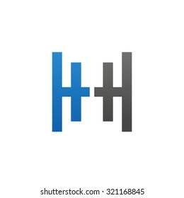HH initial company H square shape logo blue