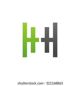 HH initial company H square shape logo green