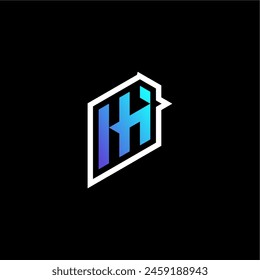 HH initial gradient blue gaming concept ideas for esport team, twitch and streamer