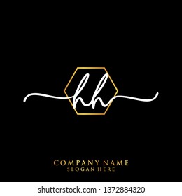 HH Initial handwriting logo template