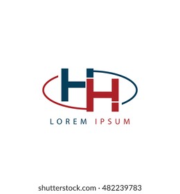HH initial letter linked uppercase logo