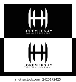 HH initial letter logo. Alphabet H and H pattern design monogram