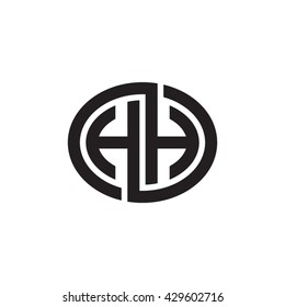 HH initial letters looping linked ellipse monogram logo