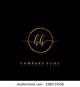 HH Initial luxury handwriting logo vector