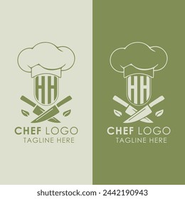 HH initial monogram for chef cooking logo with creative style design.	
