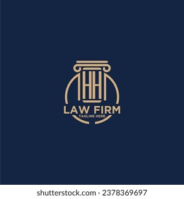 HH initial monogram for law firm with creative circle line