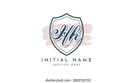 HH Initials, handwriting logo vector