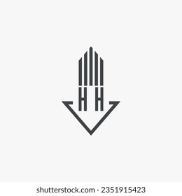 HH initials Real Estate Logo stock illustration. Logo vector