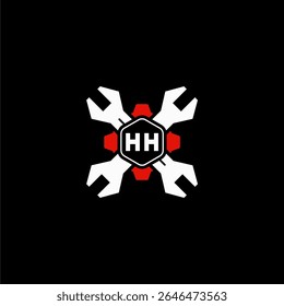 HH Initials Vektor Stok Otomotif Logo Design