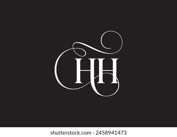 HH latter ligature typography logo design template