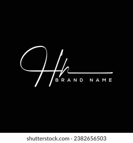 HH letter beauty handwriting vector logo. 
