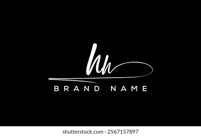 HH letter beauty handwriting vector logo. 