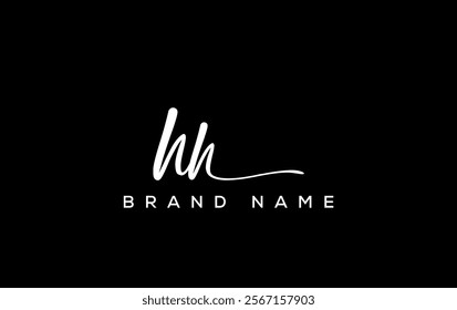 HH letter beauty handwriting vector logo. 