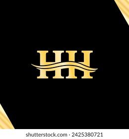 Letra HH Elegante logo Monograma diseño tipografía vector de nombre de negocio marca logotipo