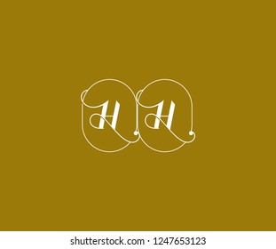 HH Letter Linked Minimalist Prestige Line Emblem Badge Monogram Logotype