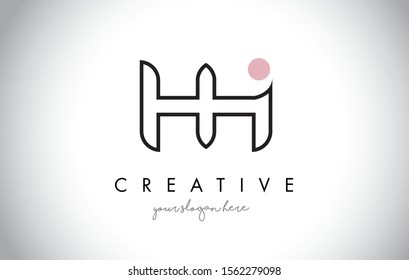HH Letter Logo Design with Creative Modern Trendy Typography and Black Colors.