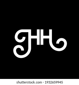 HH letter logo design on black background. HH creative initials letter logo concept. hh letter design. HH white letter design on black background. H H, h H logo