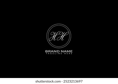 H-Buchstabe Logo-Design auf schwarzem Hintergrund. HH kreative Initialen Buchstaben Logo Konzept. HH einzigartiges Design