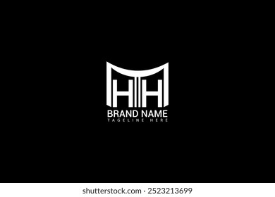HH letter logo design on black background. HH creative initials letter logo concept. HH unique design