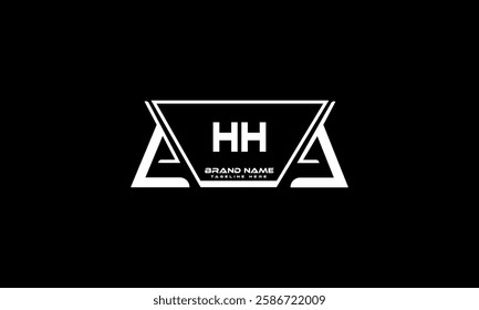 HH letter logo design on black background. HH creative initials letter logo concept. HH unique design