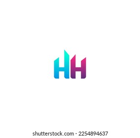 Elementos de plantilla de diseño del logotipo de la letra HH. Logo de la letra digital abstracta moderna. Ilustración vectorial.