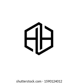HH letter logo, hexagon logo vector 