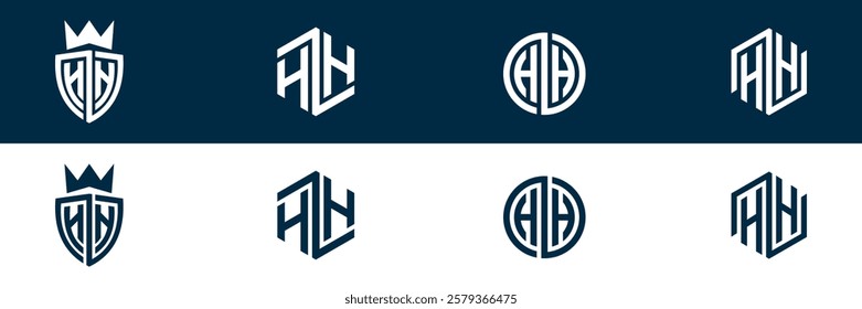 HH letter logo set design