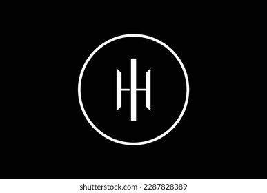 HH Letters Logo Design Simple and Creative Black and White Letter Concept Illustration.