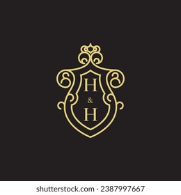 HH line vintage initial logo in high quality professional design that will print well across any print media