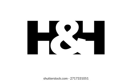 HH Logo Design in fettgedrucktem Stil. Schwarz-weißes Identitätssymbol. Modernes Typografie-Emblem. Symbol für Unternehmensbranding. Minimale Geschäftsvorlage.