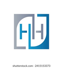 HH Logo Design Template Vector With Square Background.