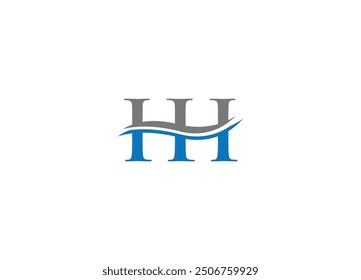 PLANTILLA del icono del Vector del diseño del logotipo de HH con el fondo blanco