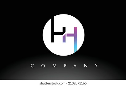 HH Logo.  Letter Design Vector with Purple and Black Colors.