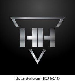 HH Logo, Metal Logo, Silver Logo, Monogram, Polygon