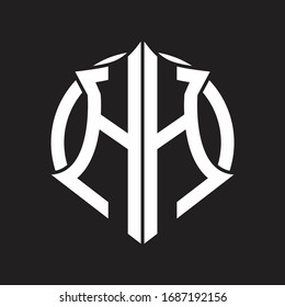 Hh Logo Monogram Emblem Circle Rounded Stock Vector (Royalty Free ...