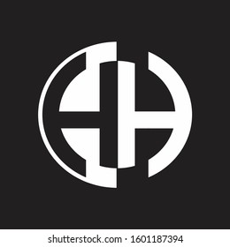 HH Logo monogram with Negative space style design tempate