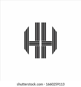 HH Logo monogram outline style linked isolated on white background