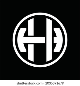 HH Logo monogram with overlapping style vintage design template