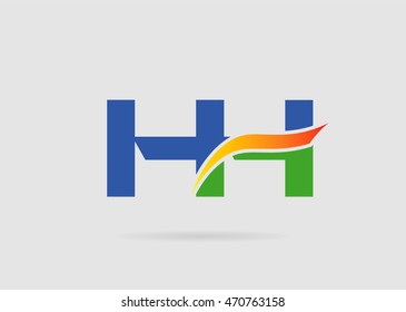 HH Logo. Vector Graphic Branding Letter Element
